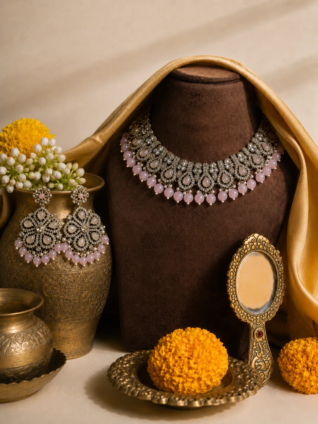 Gulabi Noor Kundan Set — Myraa jewellery