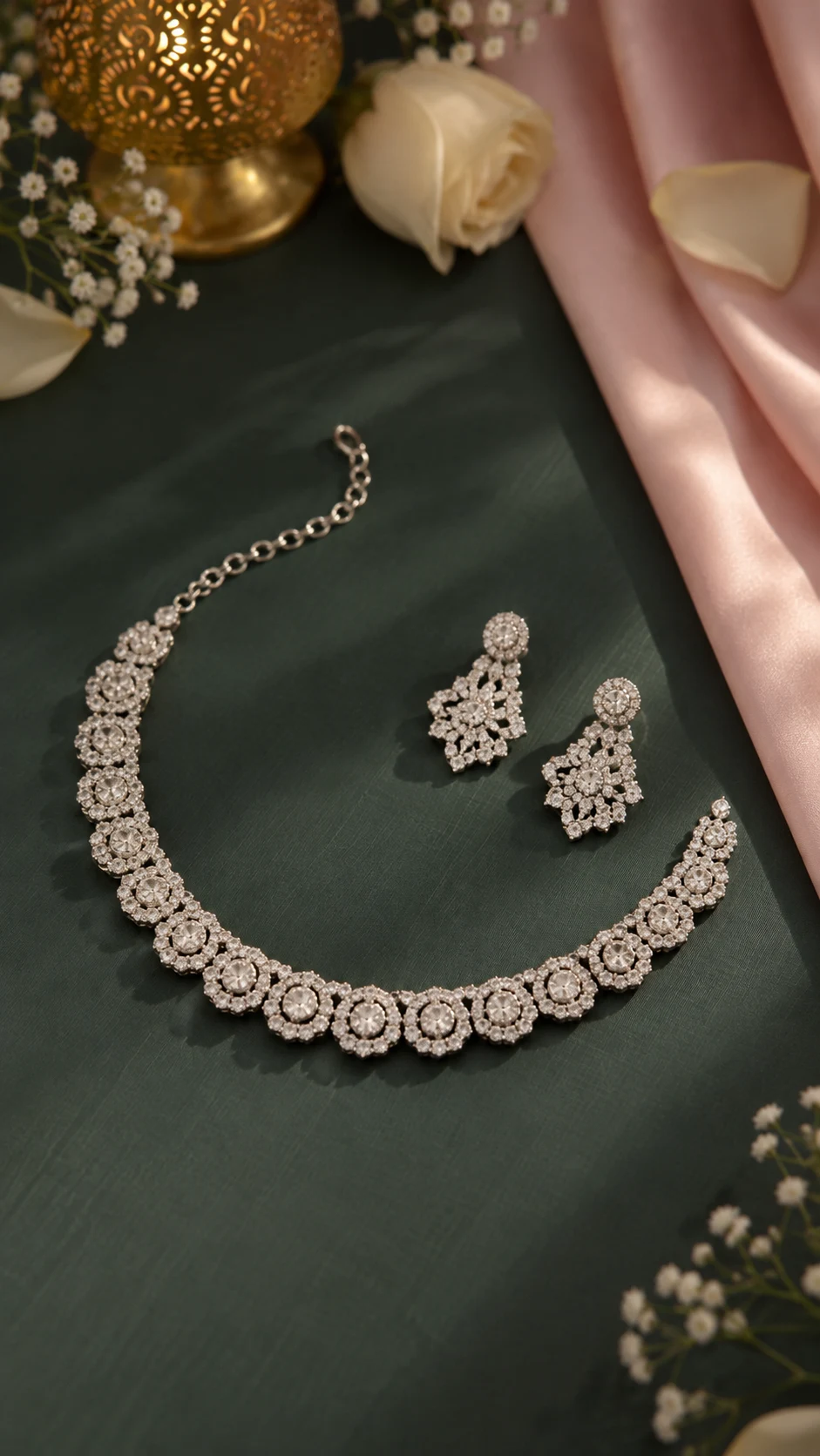 Anaya Rosette Crystal Set — Myraa jewellery