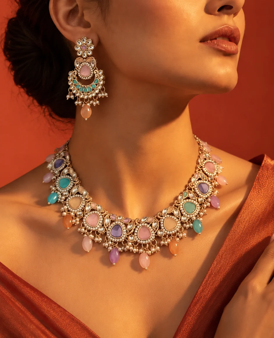 Rangoli Heritage Necklace Set — Myraa jewellery