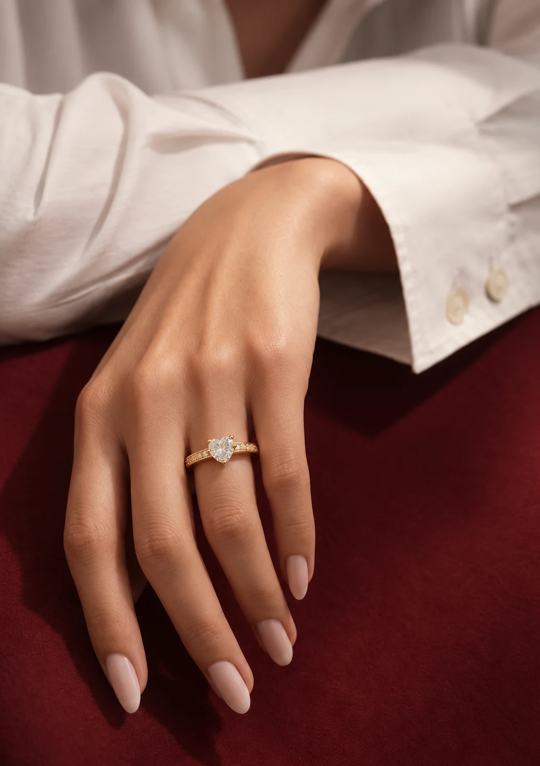 Aurelia Heart Solitaire Adjustable Ring