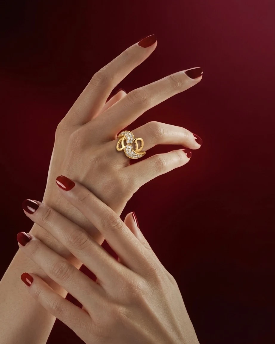 Seraphina Bow Pavé Ring — Myraa jewellery