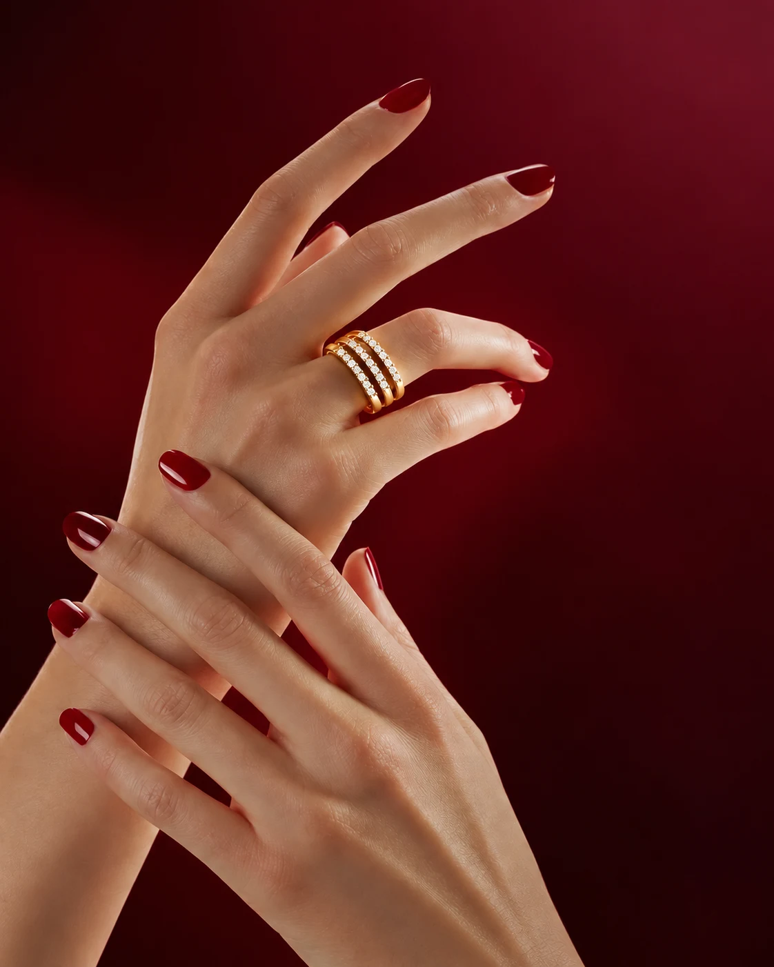 Triple Row Radiance Ring — Myraa jewellery