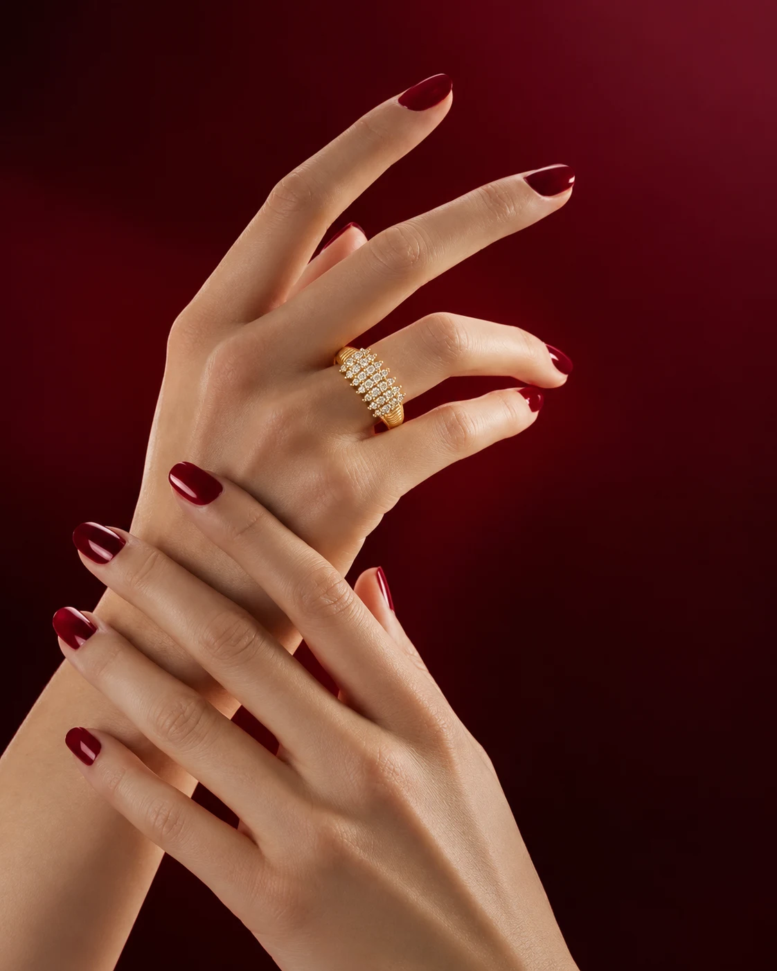 Crystal Bloom Cluster Ring — Myraa jewellery