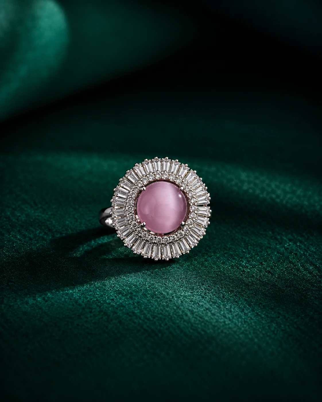 Rose Halo Radiance Ring — Myraa jewellery